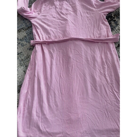 Lauren Ralph Lauren PINK STRIPE Womens Kimono Wrap Knit Robe Large LNC EUC - Picture 8 of 8